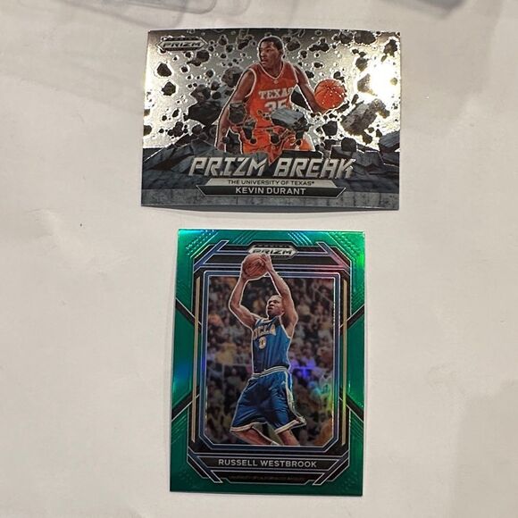 Panini Prizm Break Cards - Silver and Green Westbrook and Durant both mint - Picture 1 of 3